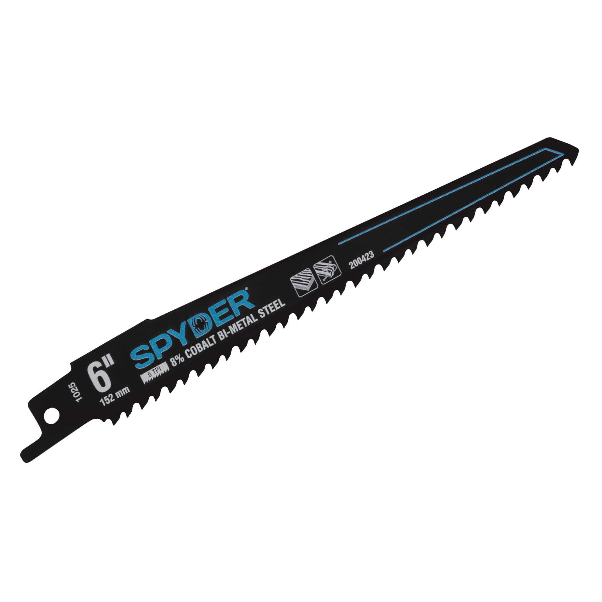 Spyder Bi-Metal Reciprocating Saw Blade — 6in., 6 TPI, 5-Pack, Cobalt Construction, Model# 200423-5